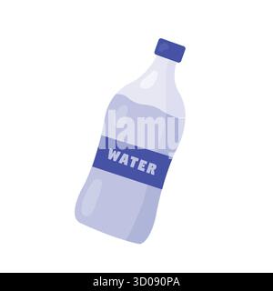 Illustration simple de bouteille d'eau en plastique Illustration de Vecteur
