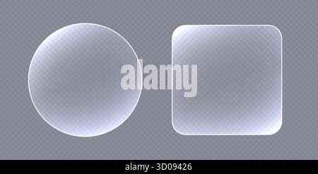 Boutons en verre transparent, bannières blanches claires. Modèles d'interface futuriste pour la conception Web. Illustration de Vecteur