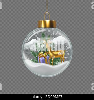Boule de Noël transparente et brillante Illustration de Vecteur