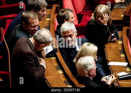 Paris, Paris, France, France. 22 octobre 2025. Le leader républicain LAUREANT WAUQUIEZ à l'Assemblée nationale française le 22 octobre 2025. (Crédit image : © Stefano Lorusso/ZUMA Press Wire) USAGE ÉDITORIAL SEULEMENT ! Non destiné à UN USAGE commercial ! Banque D'Images