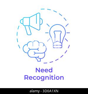 Icône de concept de dégradé bleu de reconnaissance nécessaire Illustration de Vecteur