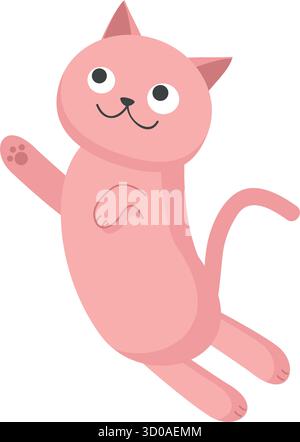 Icône plate de dessin animé mignon de chat vecteur de rêve Illustration de Vecteur