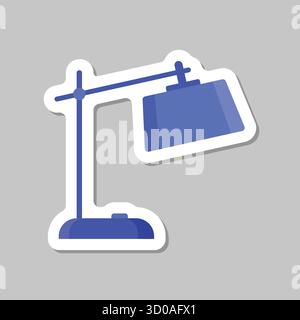 Icône d'autocollant de lampe de bureau dans un style plat. Illustration vectorielle Spotlight sur fond isolé. Concept d'entreprise de signe d'ampoule. Illustration de Vecteur