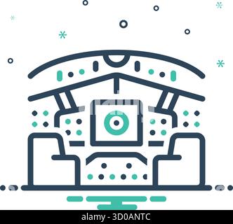 Icône pour cockpit d'avion, avion Illustration de Vecteur