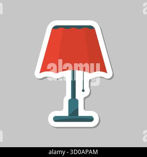 Icône d'autocollant de lampe de bureau dans un style plat. Illustration vectorielle Spotlight sur fond isolé. Concept d'entreprise de signe d'ampoule. Illustration de Vecteur