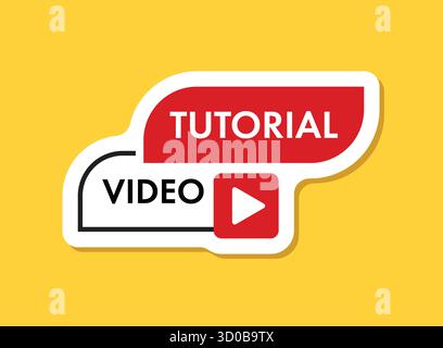 Lire des tutoriels vidéo icône autocollante dans un style plat. Illustration vectorielle de logiciel d'éducation sur fond isolé. Webinaire formation signe concept d'entreprise Illustration de Vecteur