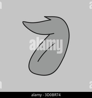 Icône minimaliste en niveaux de gris d'une aile de poulet ou de canard. Excellent pour la nourriture, la viande, le gril ou les conceptions vectorielles de recette. Illustration de Vecteur