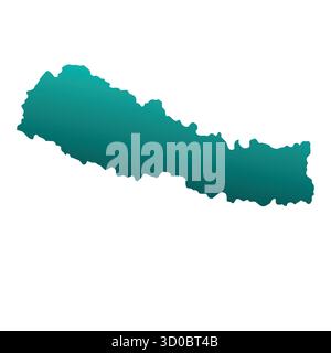 Carte du Népal, signe silhouette. World Map Globe. Illustration vectorielle isolée sur fond blanc. Continent asiatique Illustration de Vecteur