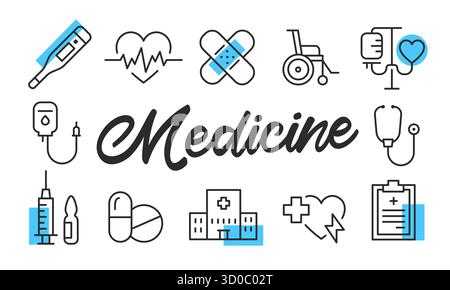 Affiche de médecine. Illustration vectorielle Illustration de Vecteur