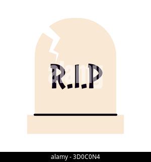 Icône de pierre tombale d'halloween avec inscription Rip - illustration vectorielle Illustration de Vecteur