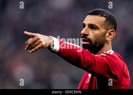 FRANCFORT-SUR-le-MAIN, ALLEMAGNE - 22 OCTOBRE Mohamed Salah de Liverpool fait des gestes lors du match MD3 de l'UEFA Champions League 2025/26 entre l'Eintracht Francfort et le Liverpool FC au stade de Francfort le 22 octobre 2025 à Francfort-sur-le-main, Allemagne. (Photo de René Nijhuis) Banque D'Images