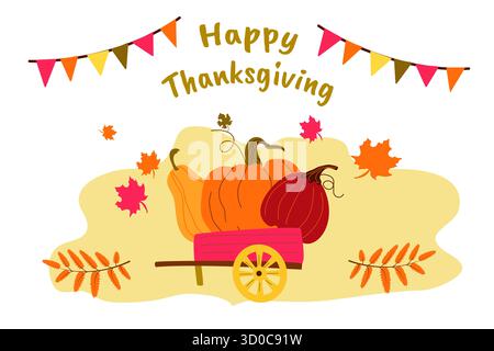 Thanksgiving. Vacances traditionnelles aux États-Unis et au Canada. Fond lumineux du jour de Thanksgiving Illustration de Vecteur