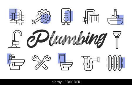 Affiche de plomberie. Illustration vectorielle Illustration de Vecteur