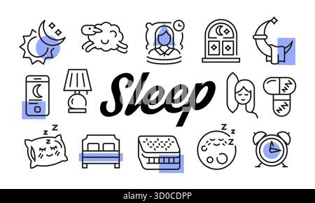 Affiche de sommeil. Illustration vectorielle Illustration de Vecteur