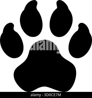Vecteur de silhouette imprimé patte d'animal – icône de la faune audacieuse pour l'image de marque d'animaux, la conception de la nature et la signalisation extérieure Illustration de Vecteur