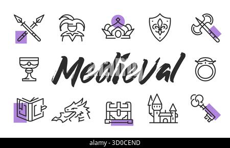 Affiche médiévale. Illustration vectorielle Illustration de Vecteur