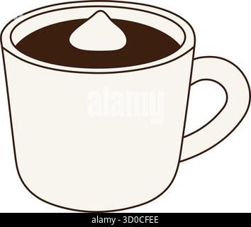 Un mug réconfortant rempli de cacao riche surmonté d'un petit tourbillon de crème pour le temps froid Illustration de Vecteur