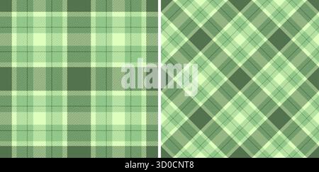 Deux motifs écossais vert pastel sans couture. Parfait pour la conception textile, les arrière-plans de site Web ou les projets d'artisanat. Une image polyvalente offrant à la fois cla Illustration de Vecteur