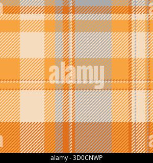Motif textile chaleureux et accueillant avec rayures orange et neutres croisées. Parfait pour les arrière-plans, les vêtements ou les designs confortables évoquant le confort et Illustration de Vecteur