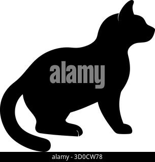 Cat Silhouette Vector – icône élégante pour animaux de compagnie pour la conception de logo, la décoration d'intérieur et l'image de marque sur le thème des animaux Illustration de Vecteur