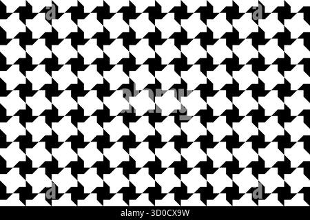 Pepita, Pinwheel ou Shemagh pattern. Fond à carreaux noir et blanc. Motif textile arabe. Imprimé écossais, foulard ou tissu. Tissu tweed. Ornement monochrome classique. Illustration vectorielle. Illustration de Vecteur