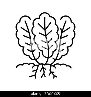 icône de ligne noire de croissance de salade pour les projets numériques et d'impression. Culture de légumes. Icônes nettes minimales pour les applications et les sites Web. Icônes simples modernes fo Illustration de Vecteur