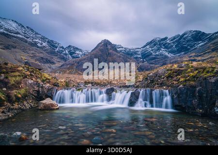 Petite cascade dans les Fairy Pools Banque D'Images