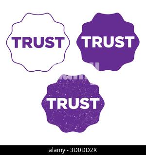 Trust Stamp Design Construisez crédibilité et authenticité avec Professional Trust badge Graphics Illustration de Vecteur