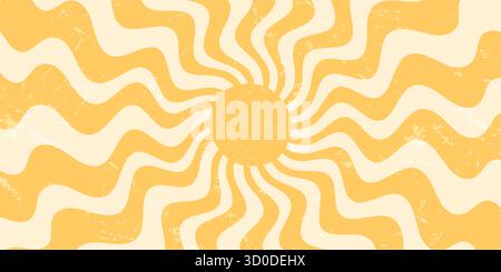 Fond de grunge rétro Groovy Sunshine Burst Illustration de Vecteur
