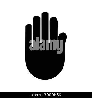 Ouvrir Palm Silhouette : icône universelle pour Stop, protection et Abhay Mudra Illustration de Vecteur