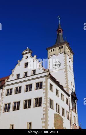 Grafeneckart, la partie la plus ancienne de la mairie, Würzburg, basse-Franconie, Bavière, Allemagne Banque D'Images