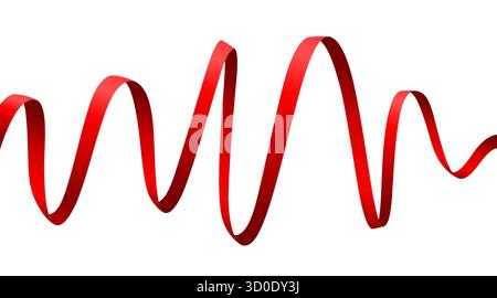 Ruban ondulé rouge dynamique pour un design festif. Idéal pour les arrière-plans, les bannières et le décor d'événements spéciaux. Illustration vectorielle. Illustration de Vecteur