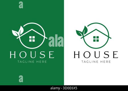 House Leaf Eco Green logo icône concept moderne et durable Illustration de Vecteur