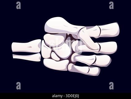 Os de main squelette d'Halloween en geste plié Illustration de Vecteur