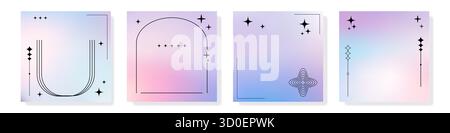 Modèle de dégradé carré dans des tons pastel modernes, adapté aux publications de médias sociaux, invitations, flyers et design d'impression élégant. Illustration de Vecteur