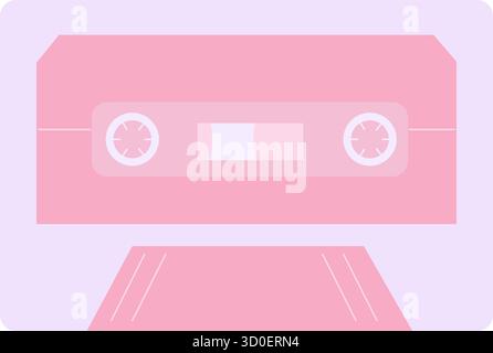 Cassette audio rétro dans des couleurs pastel rose violet. K pop coréen hallyu élément d'onde. Illustration de Vecteur
