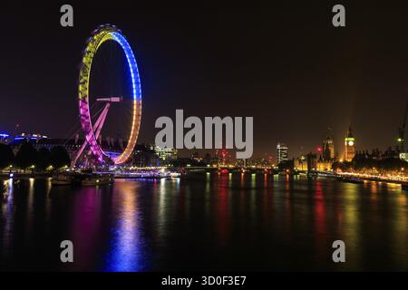 Londres, Royaume-Uni, le 4 octobre, 2015 : Londres la nuit Banque D'Images