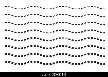 Illusion de ligne carrée ondulée – conception de motif optique géométrique Illustration de Vecteur