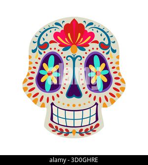 Jour des morts heureux souriant calavera sucre crâne Illustration de Vecteur
