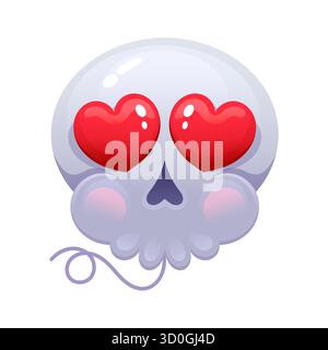 Halloween emoji icône mignon personnage crâne ballon Illustration de Vecteur