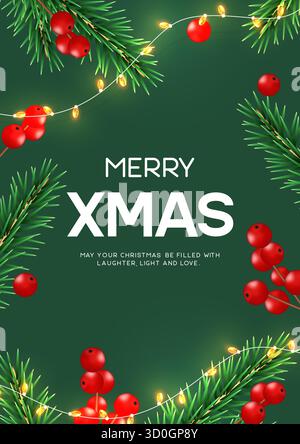 Affiche de voeux de Noël Illustration de Vecteur