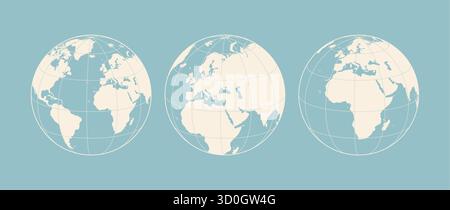 Globe, carte, Europe Asie Afrique Illustration de Vecteur