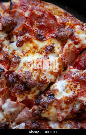 Pepperoni Pizza photos en gros plan Banque D'Images