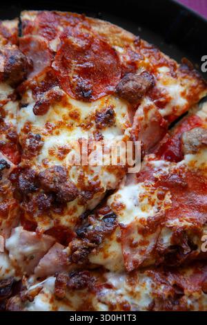 Pepperoni Pizza photos en gros plan Banque D'Images