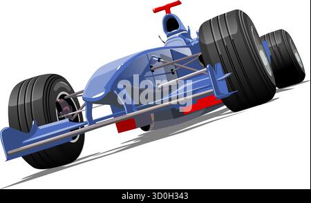 Voiture de course de formule 1. Format vectoriel EPS-10 disponible séparé par des groupes et des calques avec des effets de transparence pour une peinture en un clic Illustration de Vecteur