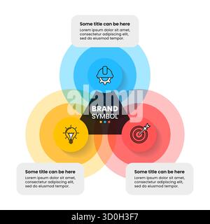 Modèle d'infographie avec icônes et 3 options ou étapes. Triangle. Peut être utilisé pour la mise en page de flux de travail, le diagramme, la bannière, la conception Web. Illustration vectorielle Illustration de Vecteur
