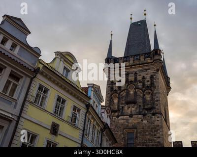 Tour du pont de la petite ville, Malostranská mostecká věž, Tour gothique, petite ville, Prague, Tchéquie, Europe, UE. Banque D'Images