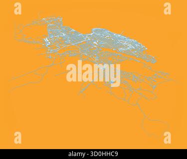 Carte routière de la municipalité régionale d'Halifax au Canada, image vectorielle d'illustration de contour Illustration de Vecteur