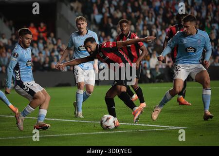Vigo, Galice, Espagne. 23 octobre 2025. VIGO, ESPAGNE. 23 OCTOBRE : match de Ligue Europa entre le RC CELTA et l'OGC Nice au stade Abanca-Balaidos de Vigo le 23 octobre 2025. (Crédit image : © Adrian Irago/ZUMA Press Wire) USAGE ÉDITORIAL SEULEMENT ! Non destiné à UN USAGE commercial ! Banque D'Images