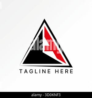 Conception de logo concept graphique créatif premium vecteur image stock top initiale Une police triangle flèche emblème aventure extérieure trinity Up direction de but Illustration de Vecteur